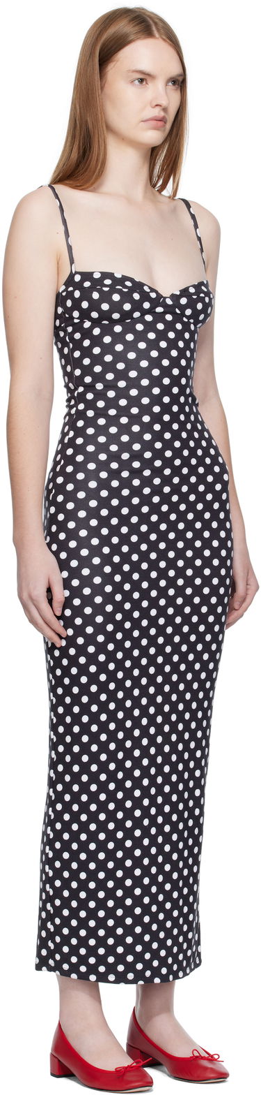 Kjole Miaou Miaou Florence Polka Dot Midi Dress Sort | 5067HJBBWP, 1