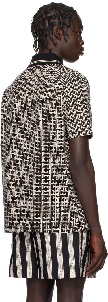 Polo skjorte Balmain Maze Print Polo Shirt Grå | EH1GC027BC90, 2