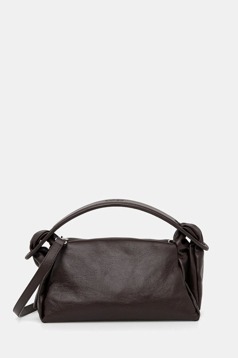 Håndtaske KENZO Kenzo Knotted Leather Shoulder Bag Brun | FE62SA818L01