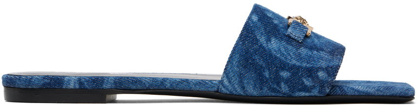 Tilbehør Versace Versace Barocco Denim Mules Blå | 1013719_1A10019_1D06V, 0