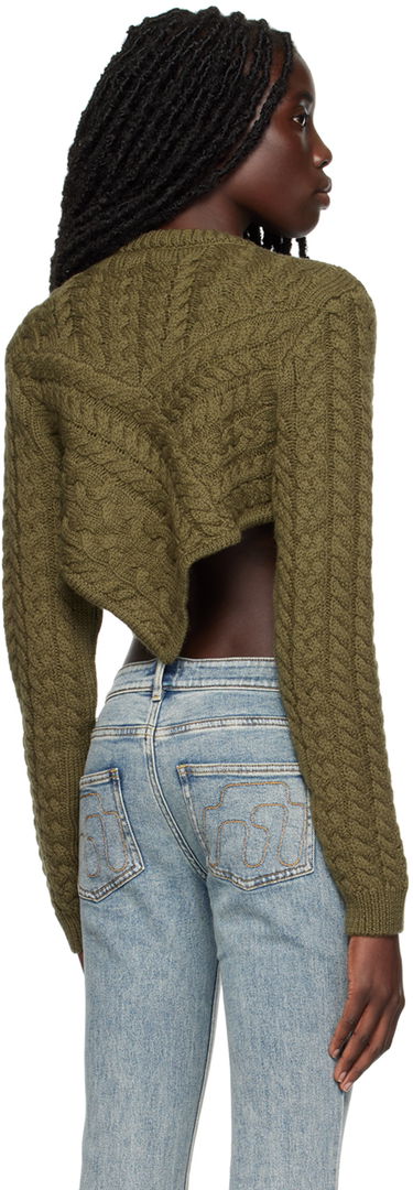 Sweater Miaou Miaou Vela Cropped Cable Knit Sweater Grøn | 7060CKOLV, 2