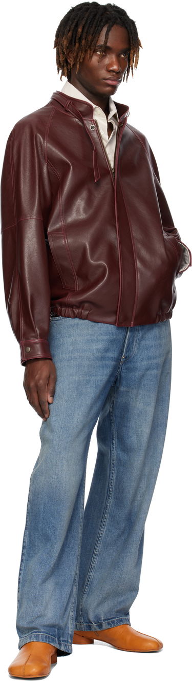 Bomberjakke Maison Margiela MM6 Maison Margiela Sports Faux-Leather Jacket Bourgogne | SH2AM0023 M35455, 3