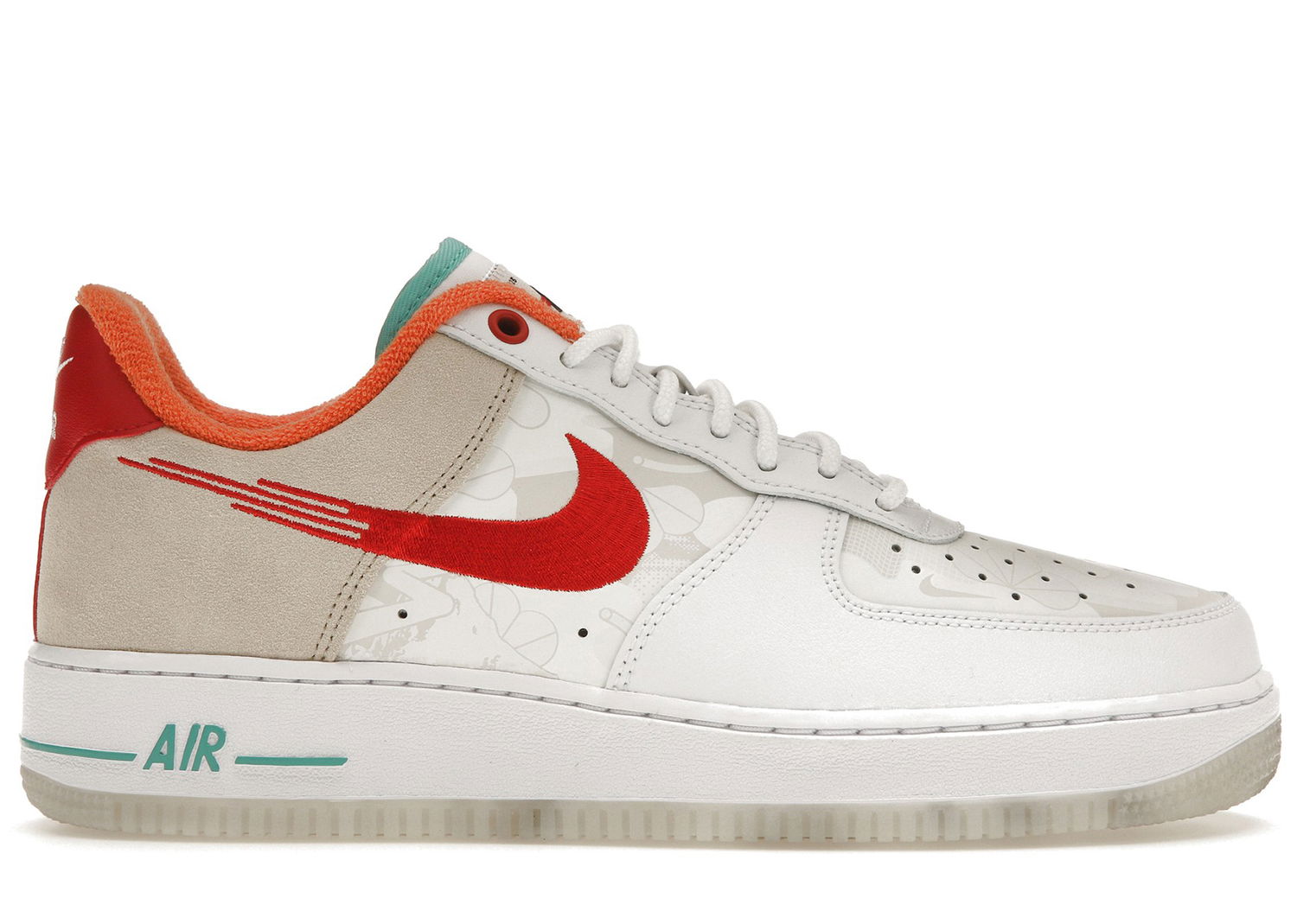Sneakers og sko Nike Air Force 1 Low '07 PRM "Just Do It White Red Teal" Beige | FD4205-161, 0
