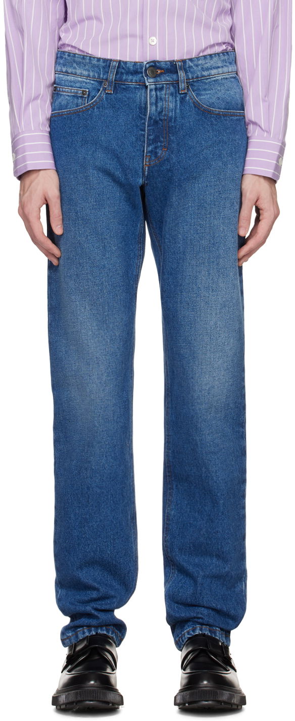 Jeans AMI Classic Fit Jeans Mørkeblå | HTR001.601, 0