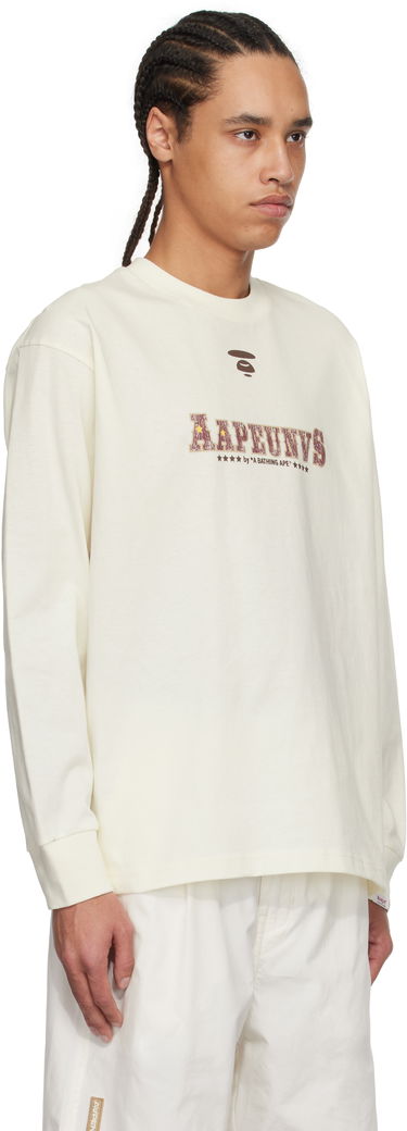Sweatshirt AAPE by A Bathing Ape AAPE by A Bathing Ape 'AAPE' Theme Long Sleeve T-Shirt Hvid | AAPLTM1620XXNIVX, 1