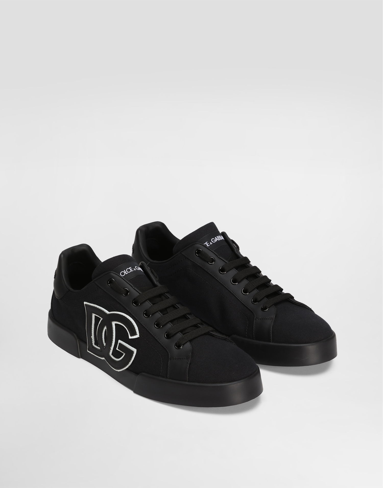 Sneakers og sko Dolce & Gabbana Dolce & Gabbana Portofino Light Strobel Canvas and Calfskin Sort | CS2343AE6298B956, 1