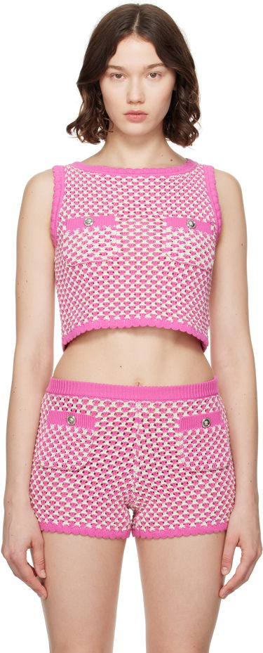 Crop top Versace Versace Crochet Knit Top Lyserød | 1020376_1A14747, 0