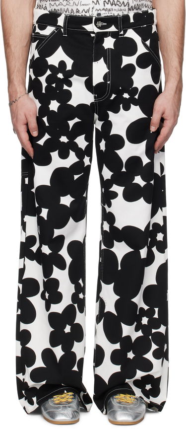 Cargo bukser Marni Marni Dillies Print Cargo Pants Hvid | PUMU0287A0 UTC462, 0