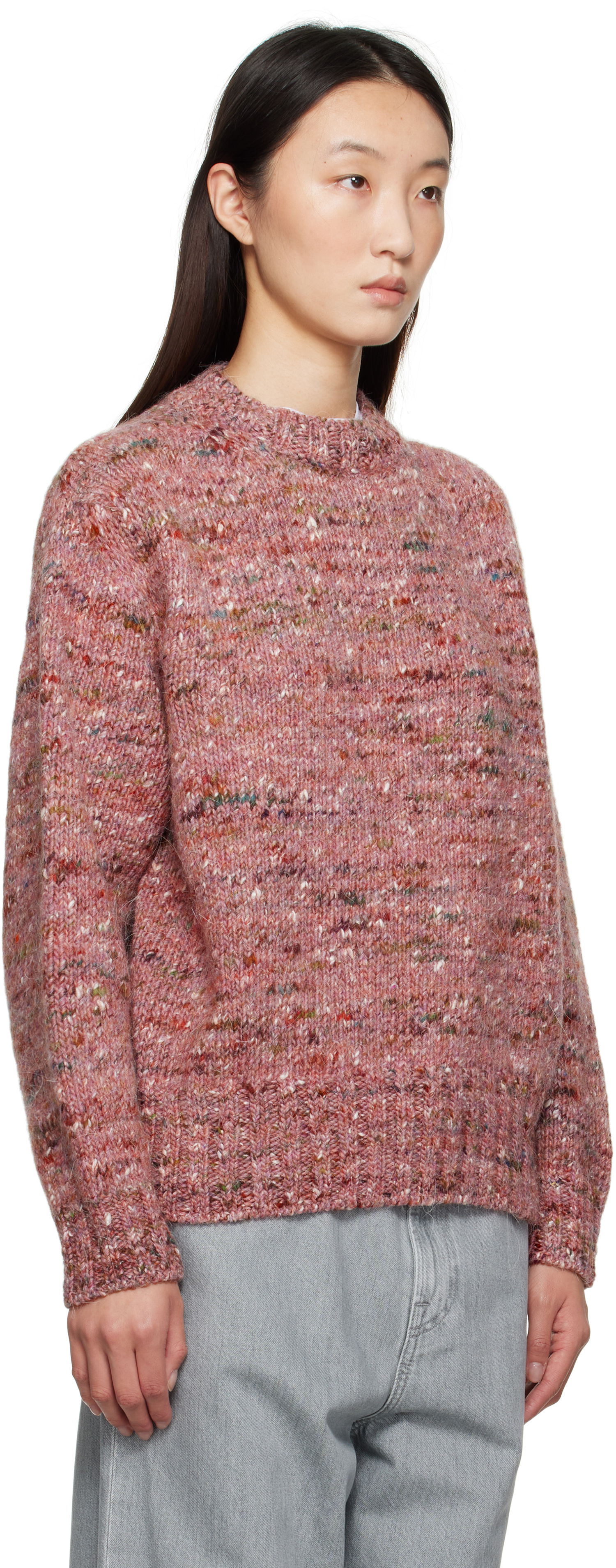 Sweater Róhe Róhe Melange Crewneck Sweater Lyserød | 416-23-330, 1