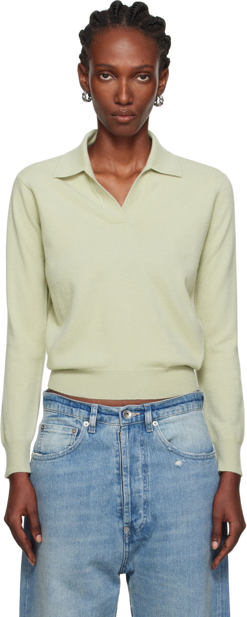 Polo skjorte Maison Margiela Maison Margiela Longsleeve Polo Grøn | S51GL0063 M13144