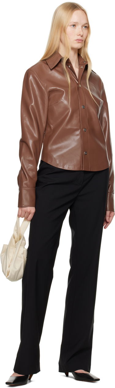 Skjorte Nanushka Nanushka Bogna Vegan Leather Shirt Brun | NW25SSJK21275, 3