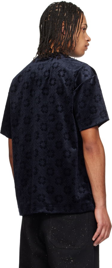 T-shirt Givenchy Givenchy Monogram 72 Velvet T-Shirt Mørkeblå | BM71MG316Z401, 2