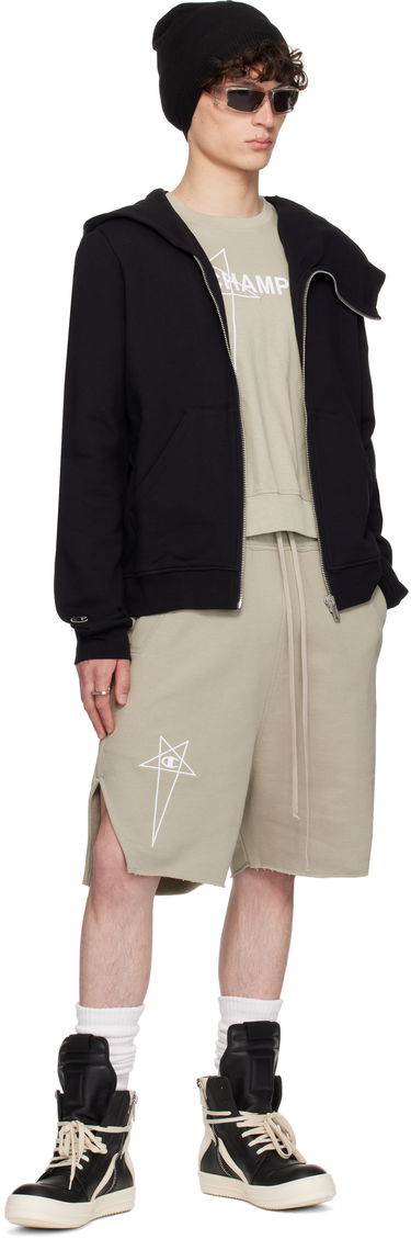 Shorts Rick Owens Rick Owens Champion Edition Beveled Pods Shorts Beige | CM01E1688 CHFE FELPA, 3