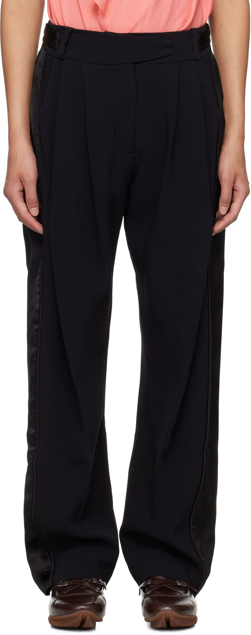 Bukser KIKO KOSTADINOV Kiko Kostadinov Cauda Pleated Trousers Sort | KKWSS25T02-4
