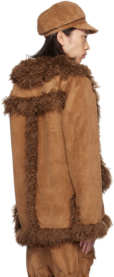 Jakke Anna Sui Anna Sui Faux-Fur Trimmed Corduroy Coat Brun | M624V30, 2