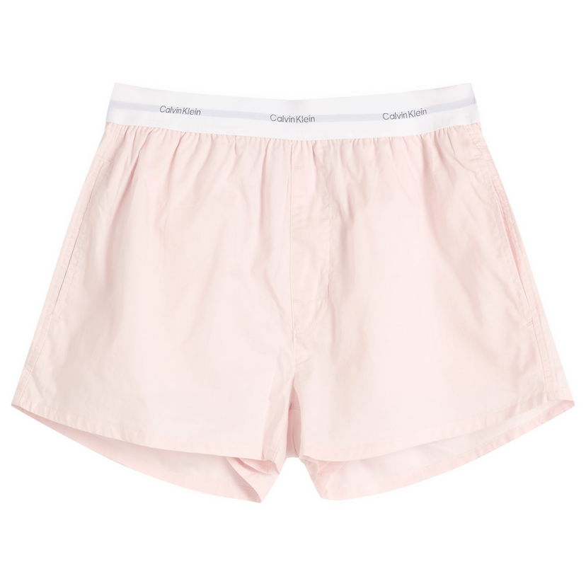 Boksere CALVIN KLEIN Calvin Klein Cotton Poplin Sleep Shorts Lyserød | LV00QS7411TFF