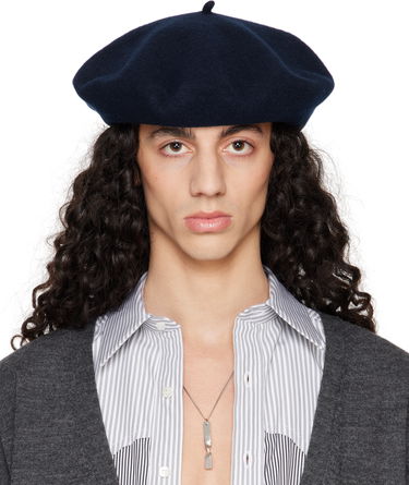 Baret Maison Margiela Maison Margiela Heavy Wool Beret Mørkeblå | S50TC0075 M13115, 0