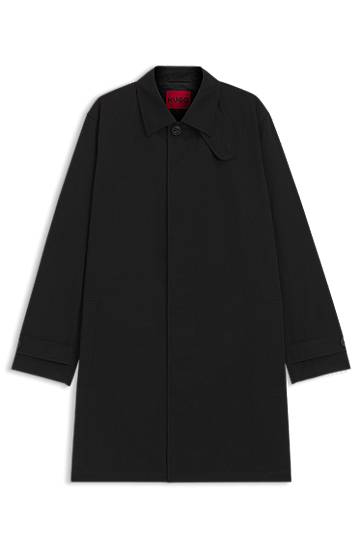 Regnfrakke BOSS Water-Repellent Gabardine Regular-Fit Coat Sort | 50517771