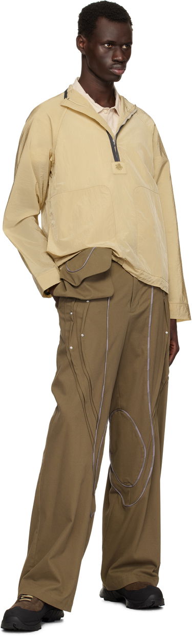 Vindjakke Ranra RANRA Ganga Shiny Nylon Track Jacket Beige | AMSS25TR01562, 3