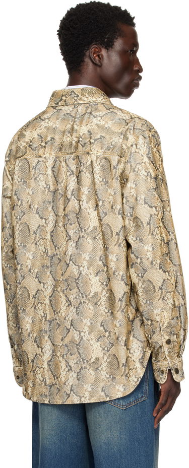 Skjorte ISABEL MARANT Isabel Marant Victor Snakeskin Print Shirt Beige | CH0196HA-B4G02H, 2