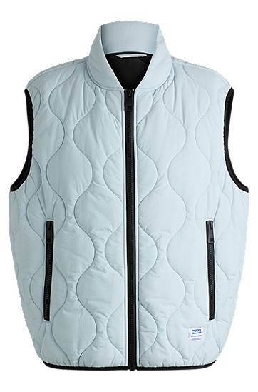 Vest BOSS Quilted Gilet with Logo Patch Blå | 50510243, 0