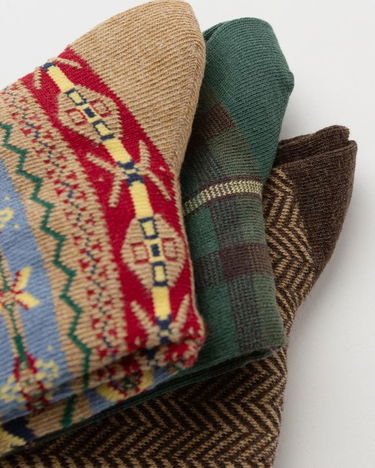 Sokker Polo by Ralph Lauren 3 Pairs Custom Fit Patterned Crew Socks Flerfarvet | 449P04702001, 2