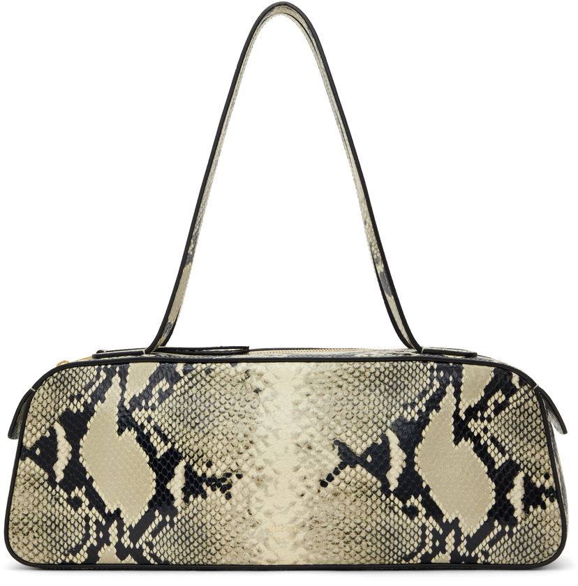 Håndtaske Khaite KHAITE Simona Snakeskin Shoulder Bag Beige | H2040-803