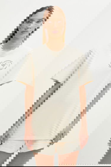 T-shirt Sporty & Rich Cotton T-shirt Kennedy Crest Beige | TO04360666CR01, 1