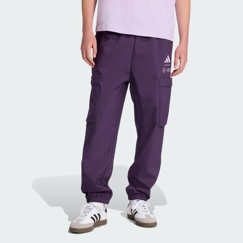 Cargo bukser adidas Performance MERCEDES - AMG PETRONAS FORMULA ONE TEAM Premium Woven Pants Lilla | JX8813