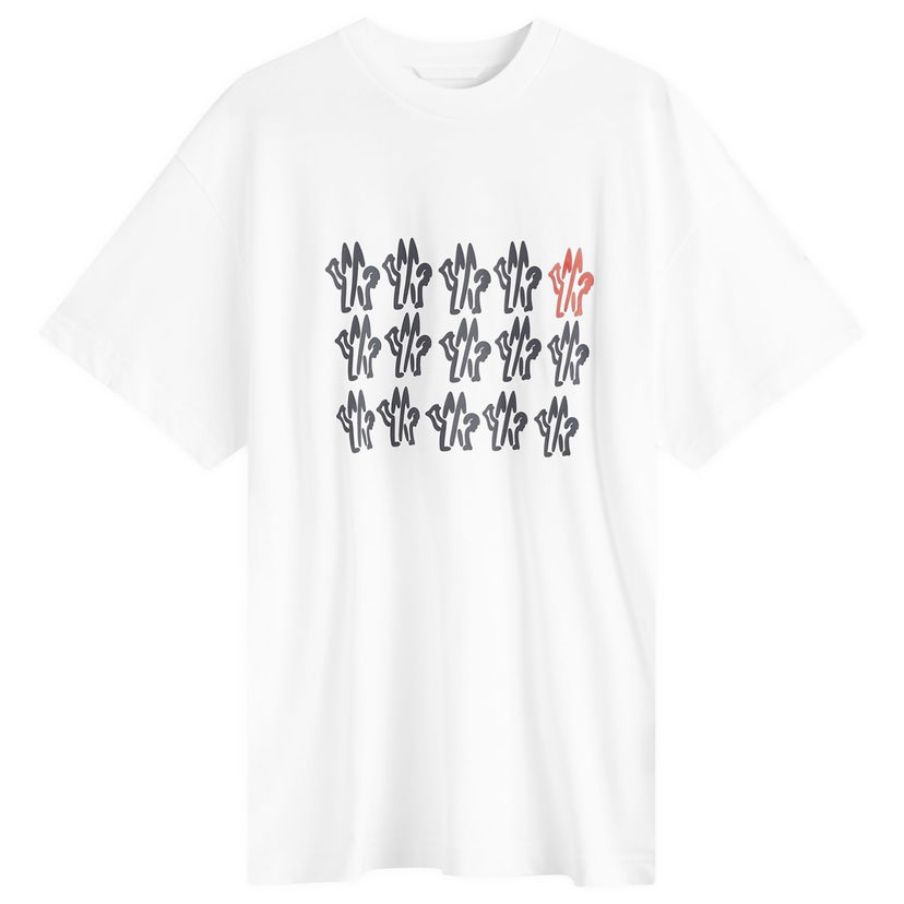 T-shirt Moncler Text Logo T-Shirt Hvid | 8C000-51-89AJS-00A