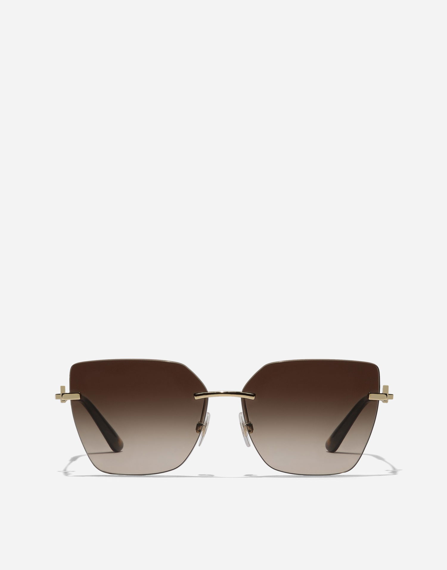 Solbriller Dolce & Gabbana Dolce & Gabbana Dg Flip New Arrivals Rimless Gradient Geometric Gold-Tone Sunglasses Brun | VG2321VM2139V000, 0
