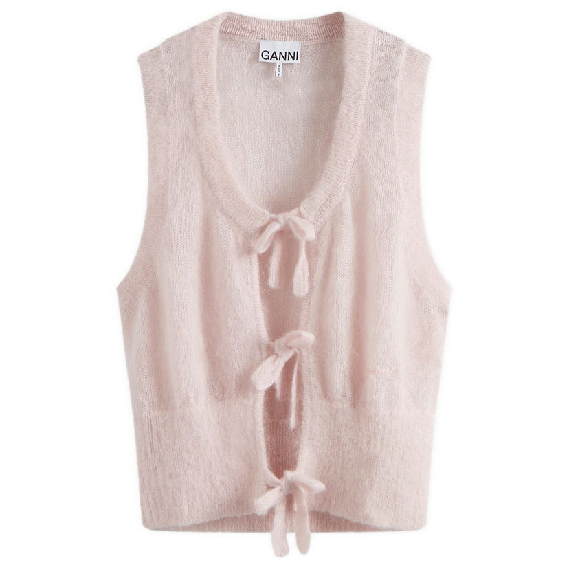 Vest GANNI Tie String Vest in Lilac Beige | K2268-395