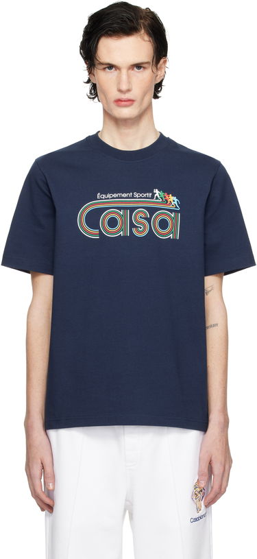 T-shirt Casablanca Navy 'Equipement Sportif' Graphic T-Shirt Mørkeblå | MPS25-JTS-001-02, 0