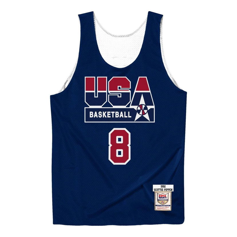Tanktop Mitchell & Ness Mitchell & Ness Team USA 1992 Scottie Pippen Basketball Reversible Jersey Blå | ARPJLG18029-USANAVY92SPI