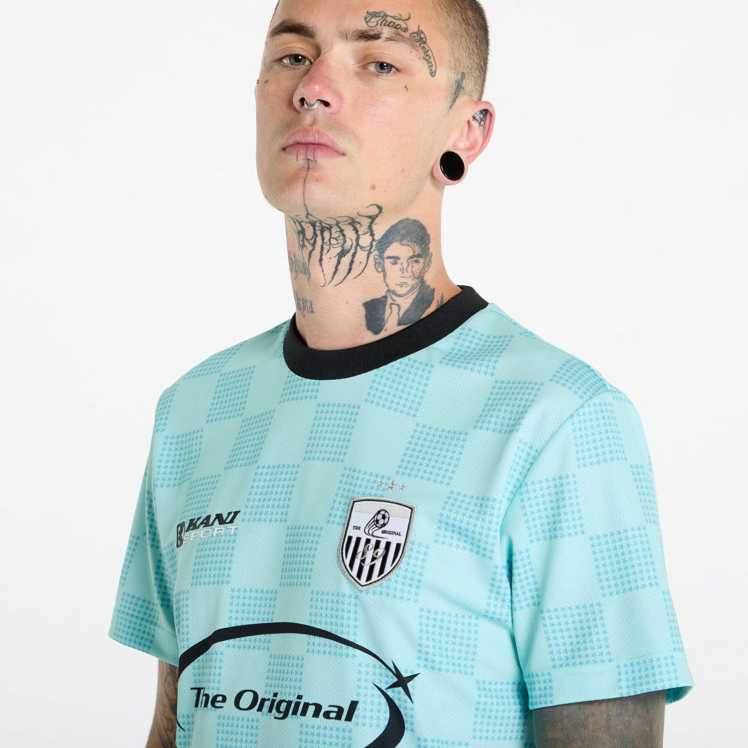 T-shirt Karl Kani OG Sport Star Check Trikot Light Blue/ Black Turkis | KU243-002-2, 1