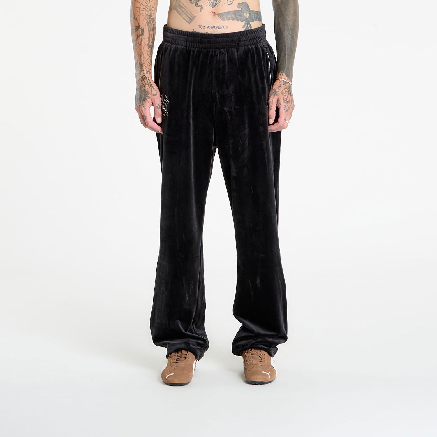 Joggingbukser New Era New Era MLB Velour Track Pants New York Yankees Sort | 60684338, 0