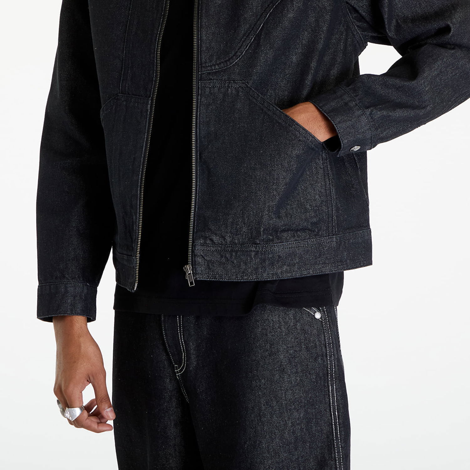 Jakke Dime Denim Twill Jacket Sort | DIMESP241BLW, 1
