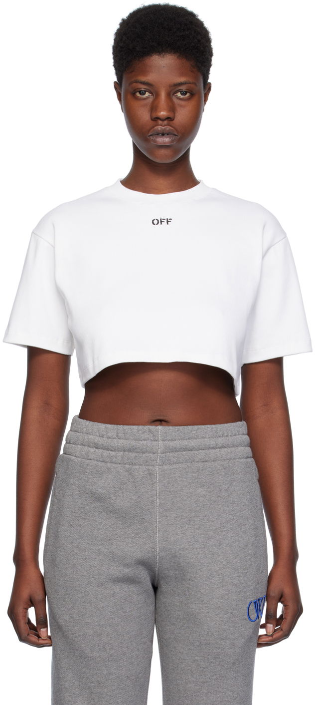 T-shirt Off-White White 'Off' Stamp T-Shirt Hvid | OWAA081C99JER0040110