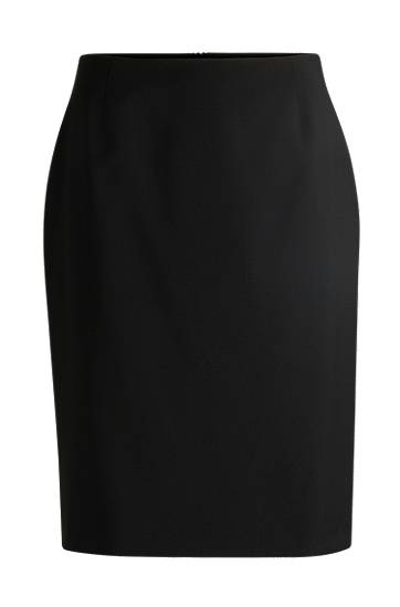 Nederdel BOSS Slim-Fit Virgin Wool Pencil Skirt Sort | 50490036