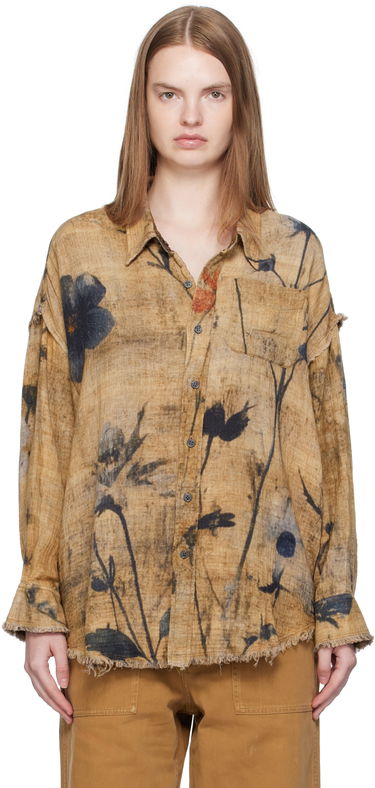 Skjorte R13 R13 Drop Neck Reversible Shirt Brun | R13WR463-R583B, 0