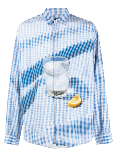 Skjorte Jacquemus La Chemise Simon Tablecloth Turkis | 216SH001-1002-3AK