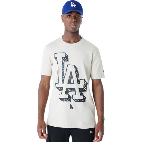 T-shirt New Era MLB LOS ANGELES DODGERS DOODLE T-Shirt Print Hvid | 60571358