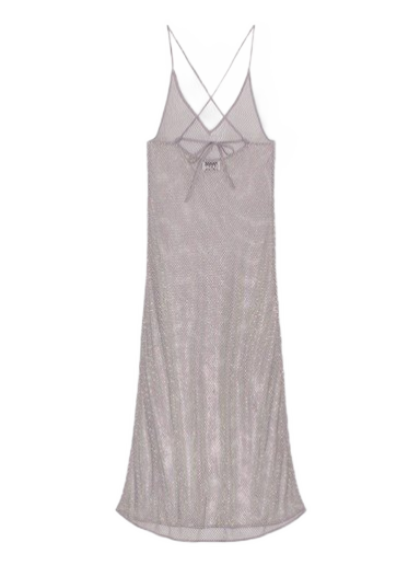 Kjole GANNI Embellished Mesh Dress Grå | F7870-018