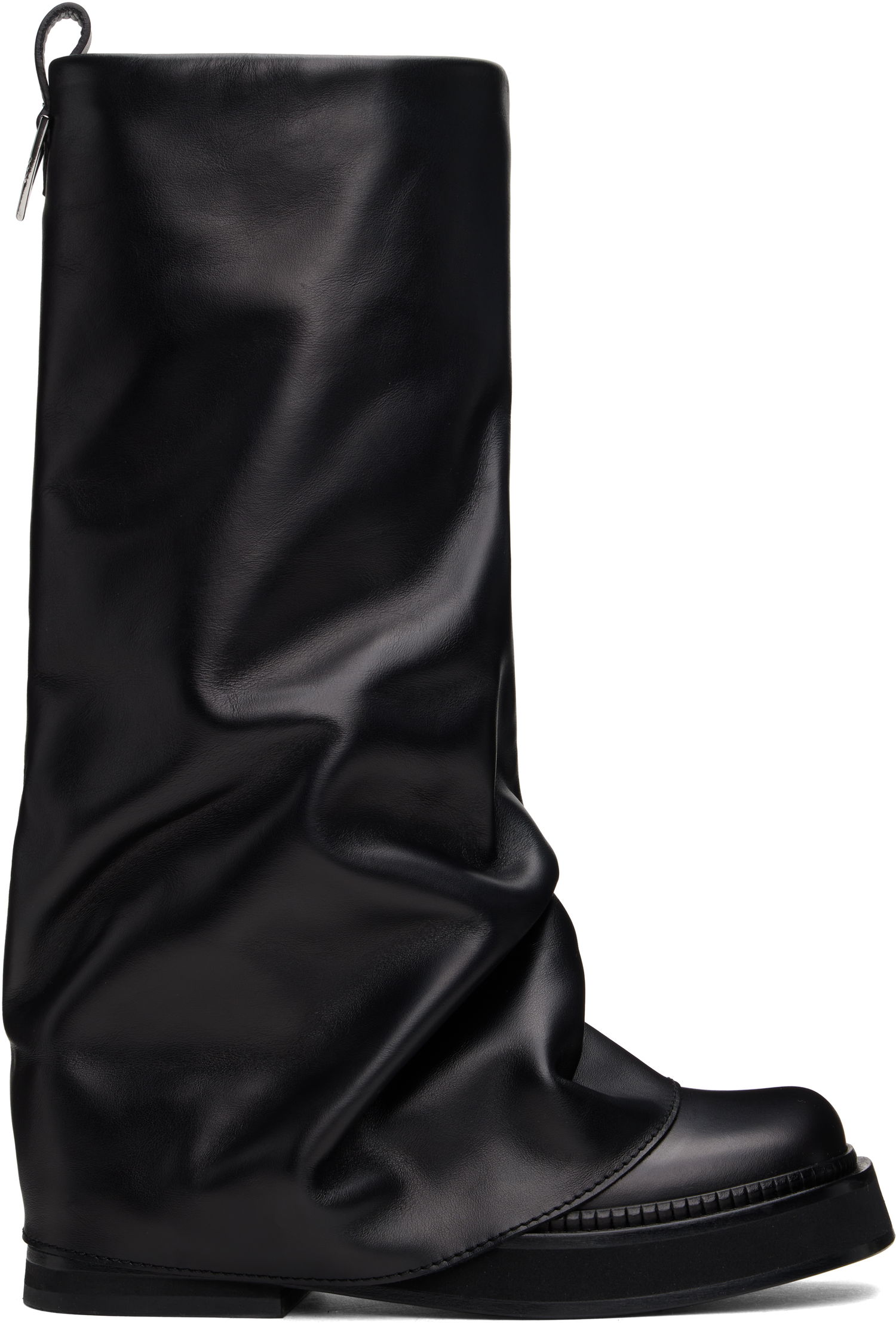 Kjole The Attico Attico Robin Slouch Leather Boots Sort | 241WSH00798 LBT019AA, 0