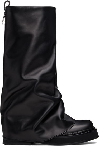 Kjole The Attico Attico Robin Slouch Leather Boots Sort | 241WSH00798 LBT019AA, 0