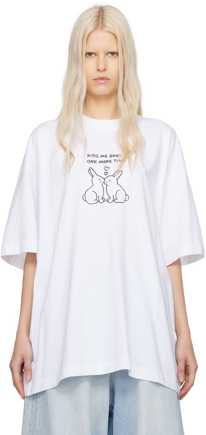 T-shirt VETEMENTS Kissing Bunnies T-Shirt Hvid | UE64TR450W, 0
