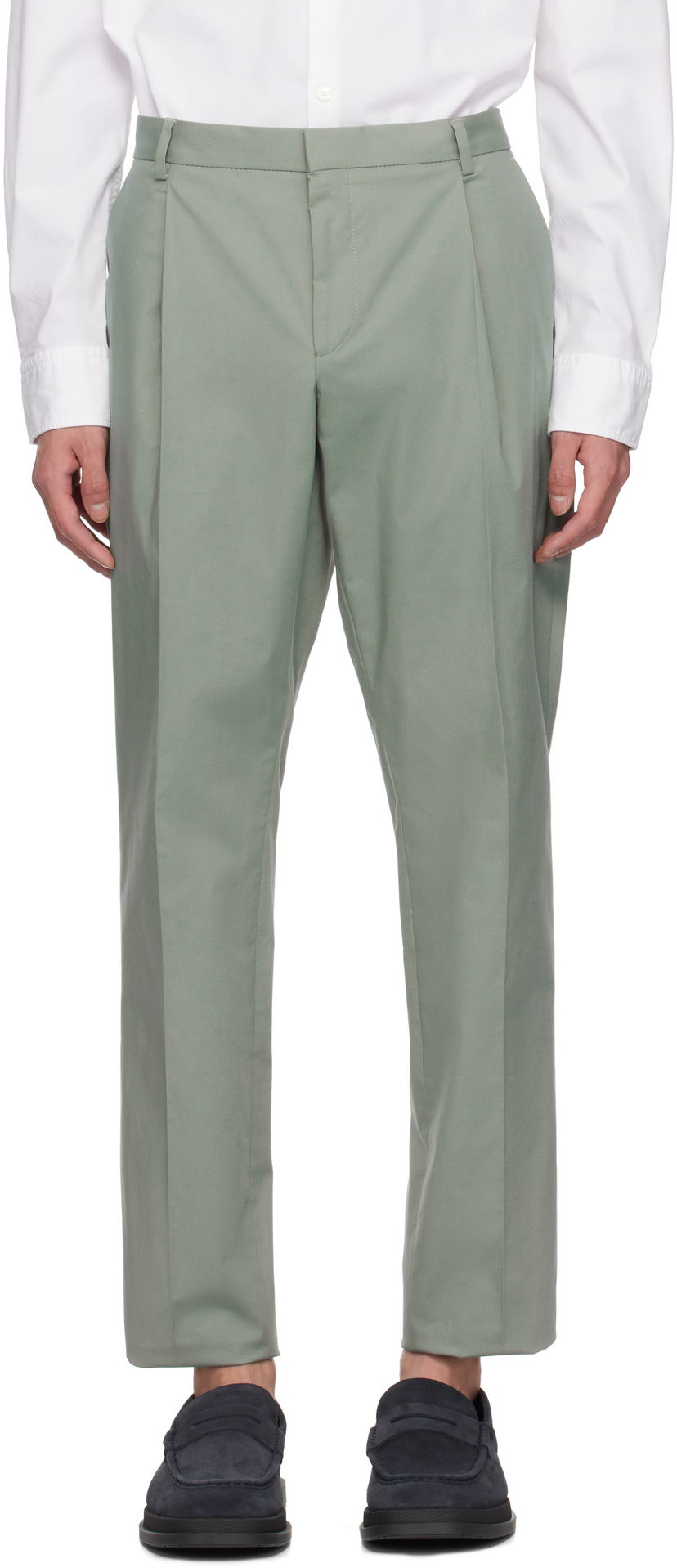 Bukser BOSS Hugo Pleated Trousers Grøn | 50532994
