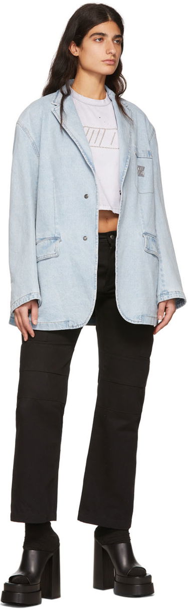 Crop top We11done Cropped Distressed Studded T-Shirt Hvid | WD-TT1-22-512-W-WH, 3