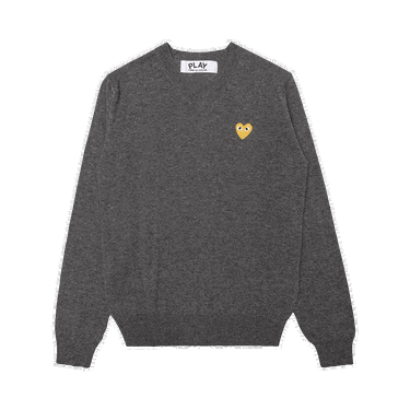 Sweater Comme des Garçons PLAY Gold Heart Crewneck Grå | az n048 051 3, 0
