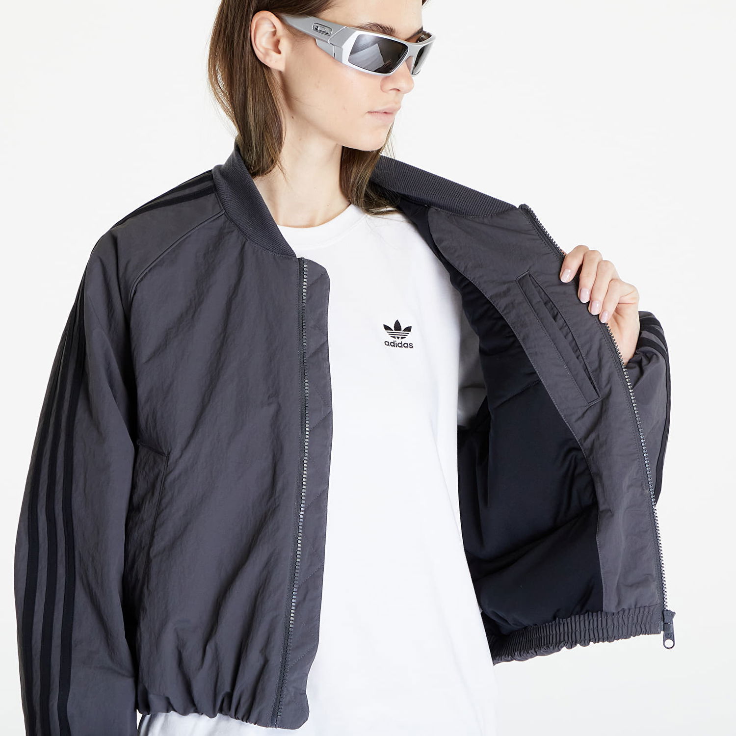 Bomberjakke adidas Originals refoil Oversized SST Jacket Grå | II5651, 1